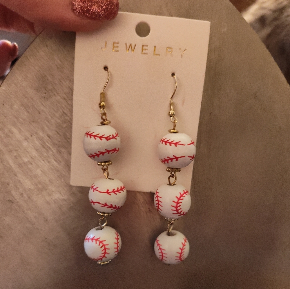 Baseball earrings